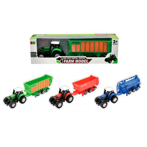 Трактор металевий, 836B-030A, 20 см, масштаб 1:64, з причепом (В асортименті)