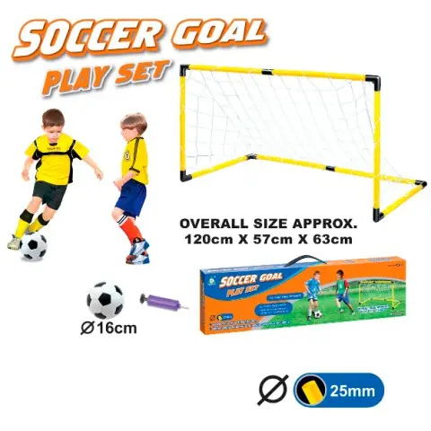 Футбольні ворота 120x57x63 см, сітка, м’яч, насос MR1385