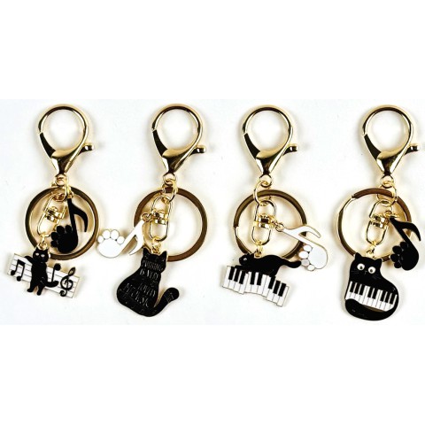 Брелок металевий Кіт музичний 6 см (В асортименті)