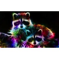 Алмазна мозаїка Кольоровий єнот 30×40 см 60805