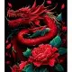 Набір для розпису по номерах Дракон у червоному пламені, на чорному фоні, 40x50 см, AH1114