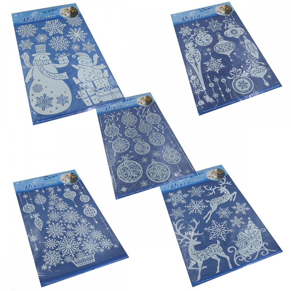 Наліпки для вікон "Ялинка", 30*51см, mix, 1шт/етик.