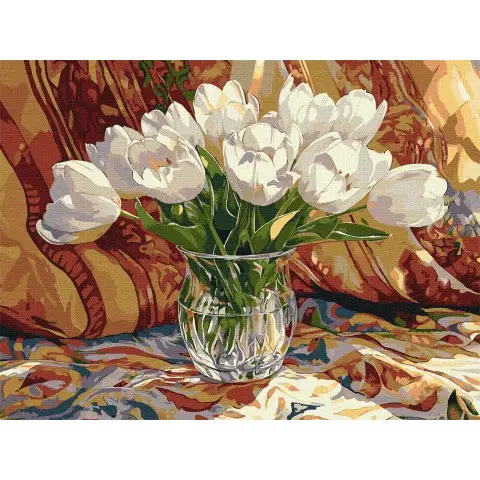 Набір для розпису по номерах Тюльпановий спокій, Ideyka, 30x40 см, КНО3313