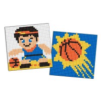 Набір з алмазною мозаїкою на самоклеючій основі для дітей Спорт Баскетбол, 2 шт. 9x9 см, AMS1104