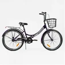 Велосипед складний Corso Advance AD-24198 24" + кошик, одношвидкісний
