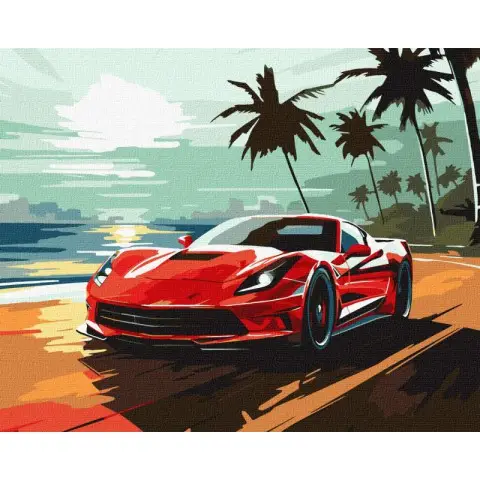 Набір для розпису по номерах Поїздка узбережжям, 40x50 см, КНО2786