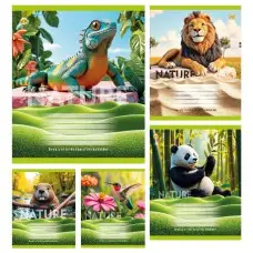 Тетради ученические 24 листа линия Тверда Animals, 20 шт. в упаковке