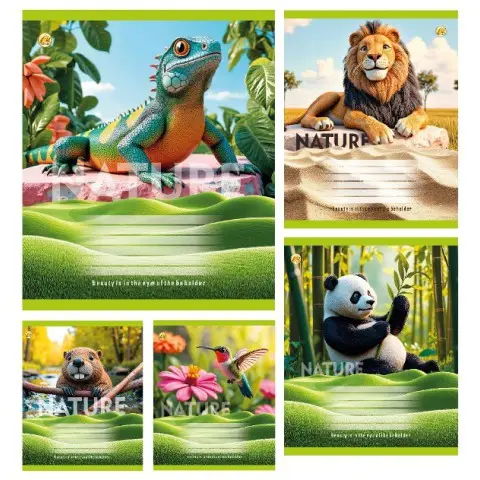 Тетради ученические 24 листа линия Тверда Animals, 20 шт. в упаковке