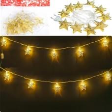 Гірлянда электрична Зірки 4D Золото 10шт 3М LED кольорова D-37