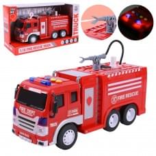 Машина батар. Пожежна машина, світло,звук,бризкає водою, кор. 32*11,5*18,5см /36-2/