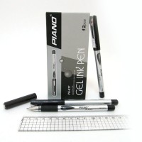 Набір гелевих ручок Piano, 0.5 мм, чорна, грип, 12 шт., 817-PG_BK