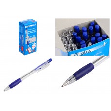 Ручка пластикова кулька на кнопці а+ball pen 1, 0мм, синя. 24шт.(в упаковці)