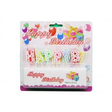 Свічки для торта "напис-happy birtday" різнокольорові 16, 2*15, 5см (30*12)