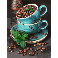 Картина за номерами  "ароматні кавові зерна" 30х40см кно5636