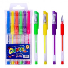 Набір ручок гелевих неонових 6 кольорів 108-6