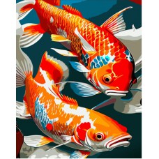 Картина за номерами пара рибок strateg розміром 30х40 см (ss6742)