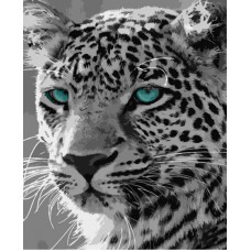 Картина за номерами чорно-білий гепард strateg розміром 40х50 см (hh029)
