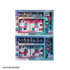 Ляльковий будинок 2219-2 з ляльками, меблями та аксес. на батарейках, Музика, світлові ефекти, 2кол. Коробка 63, 5*8, 5*42