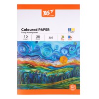 Папір кольоровий односторонній Yes Orange Line, А4, 20 аркушів, скоба