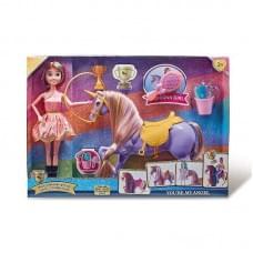 Лялька висота: 31 см, шарнірні з’єднання суглобів, знімний одяг та взуття, тіло та ноги пластик, голова та руки гума, єдиноріг: 31х25 см, гумова упряж, аксесуари, в кор. /18/