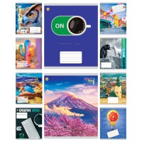 Зошити учнівські 48 аркушів лінія Тверда Мікс 2, 10 шт. в упаковці