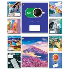 Тетради ученические 48 листов линия Тверда Мікс 2, 10 шт. в упаковке