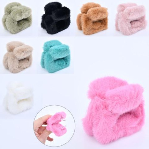 Аксесуар для волосся заколка-краб плюшева 6x5x5 см (В асортименті)