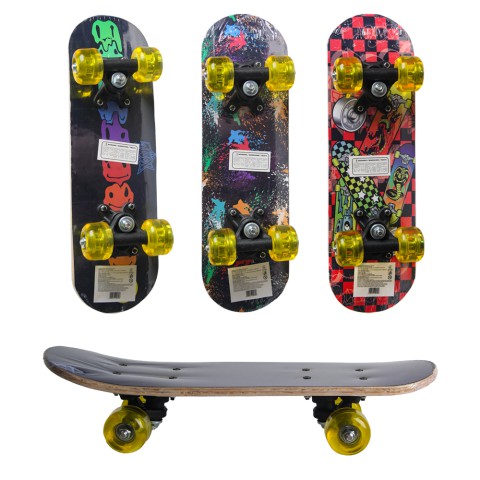 Скейт GSK-0020, дерев’яний, 43x13x8.5 см, PU колеса (В асортименті)