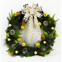 Вінок новорічний Золоті шарики D50 см 21B105LX