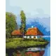 Набір для розпису по номерах Хатинка біля озера, 40x50 см, BS53152