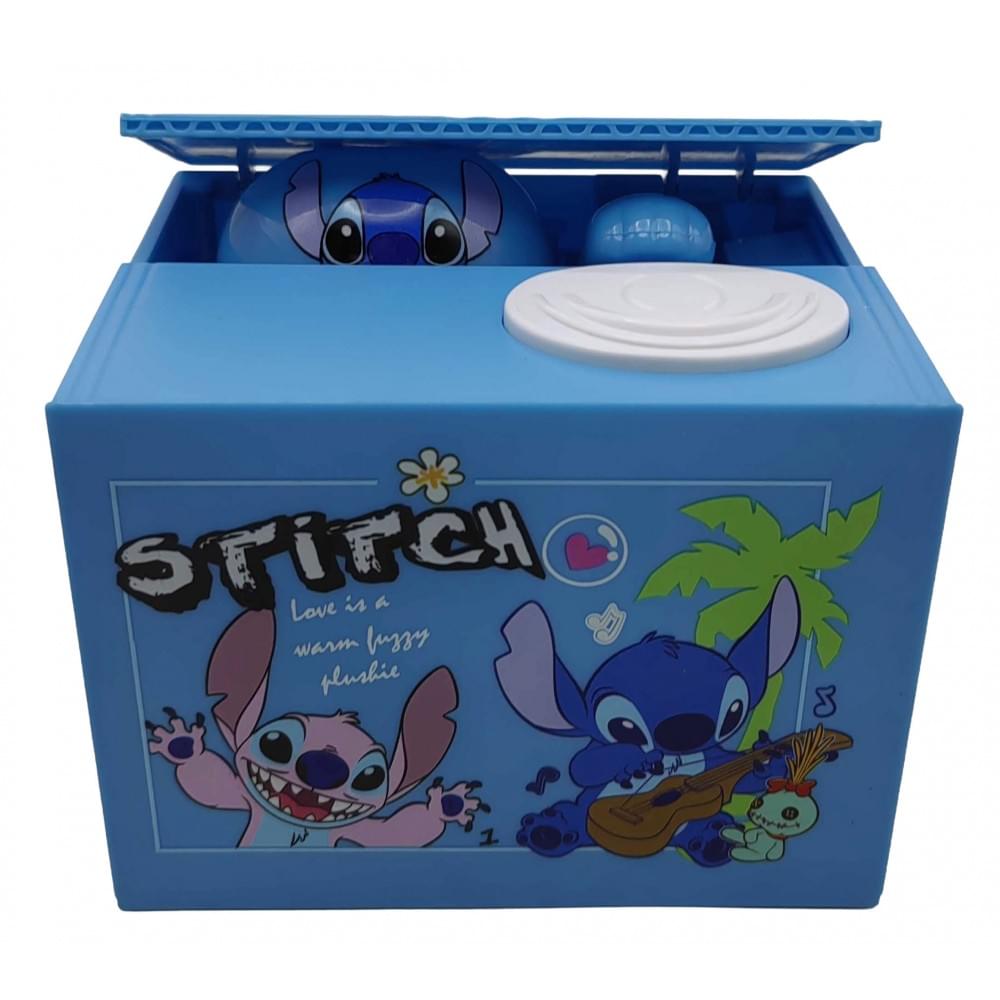 Скарбничка дитяча інтерактивна "Стіч" 12*10*9,2см, на батар.,3в.(1*60)