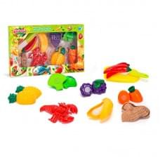 Набір продуктів “Кулінарна фантазія” "WToys", 18 елементів, на липучках, дошка для нарізання, ніж, в кор. /64-2/