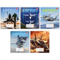 Зошити учнівські 36 аркушів лінія Yes Aircraft, 15 шт. в упаковці