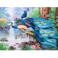 Алмазна мозаїка на підрамнику Павлін 40×50 см 71191_BGLE