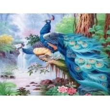Алмазна мозаїка за номерами 40*50 "Павлін" карт уп. (полотно на рамі)