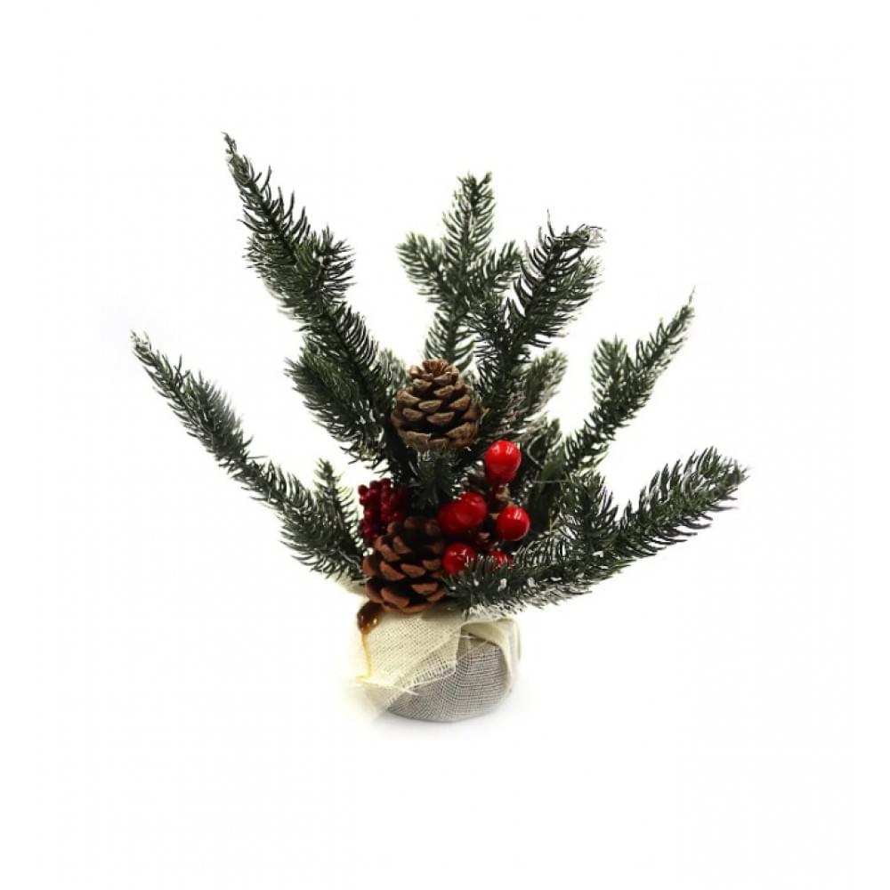 Новогод. декор. украш. "Елочные ветки в мешочке" "Ягоды" 26см, 1шт/этик.