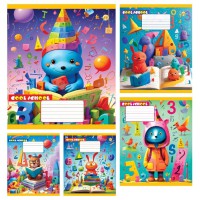 Зошити учнівські 12 аркушів клітинка Тверда Cool school, 25 шт. в упаковці