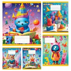 Тетради ученические 12 листов клетка Твердая Cool school, 25 шт. в упаковке