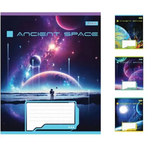 Зошити учнівські 60 аркушів клітинка. 1В Ancient space 10 шт. в упаковці