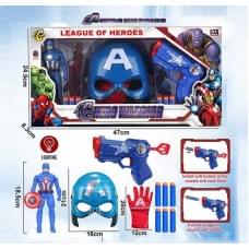 Набір героя маска з підсвічуванням, механічний пістолет, рукавиця, 6 м’яких патронів, фігурка підсвічується, висота героя 18 см, в кор. /30-2/