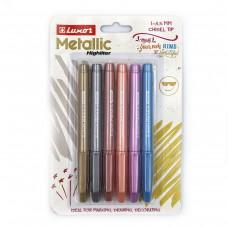Набір текстовиділячів "Luxor" "Metallic" 1-3,5мм, 6шт., mix6
