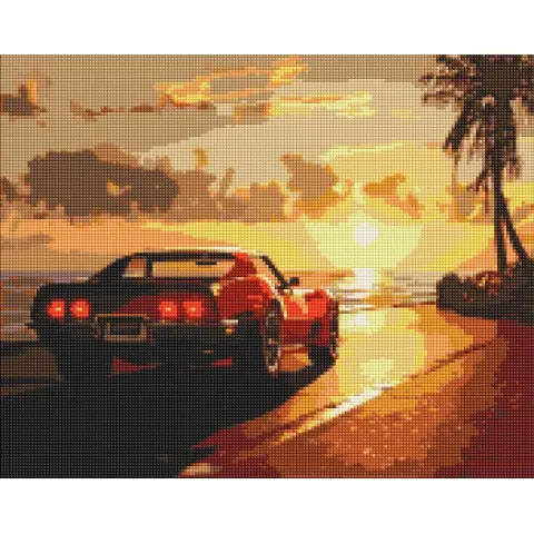 Набір з алмазною мозаїкою Поїздка біля узбережжя Ideyka AMO8050, 40x50 см