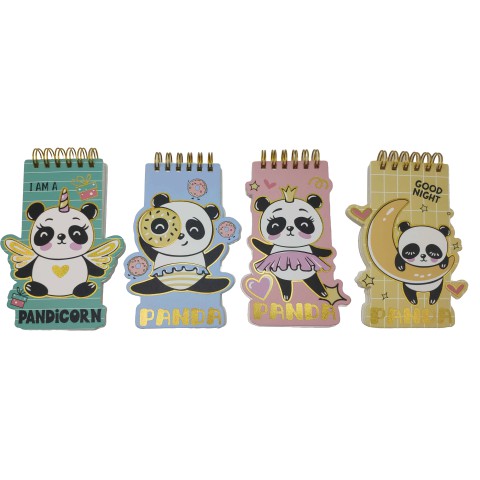 Блокнот на спіралі фігурний Панда, 60 аркушів, 9x13 см (В асортименті)