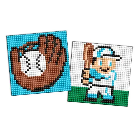 Набір з алмазною мозаїкою на самоклеючій основі для дітей Спорт Бейсбол, 2 шт. 9x9 см, AMS1124