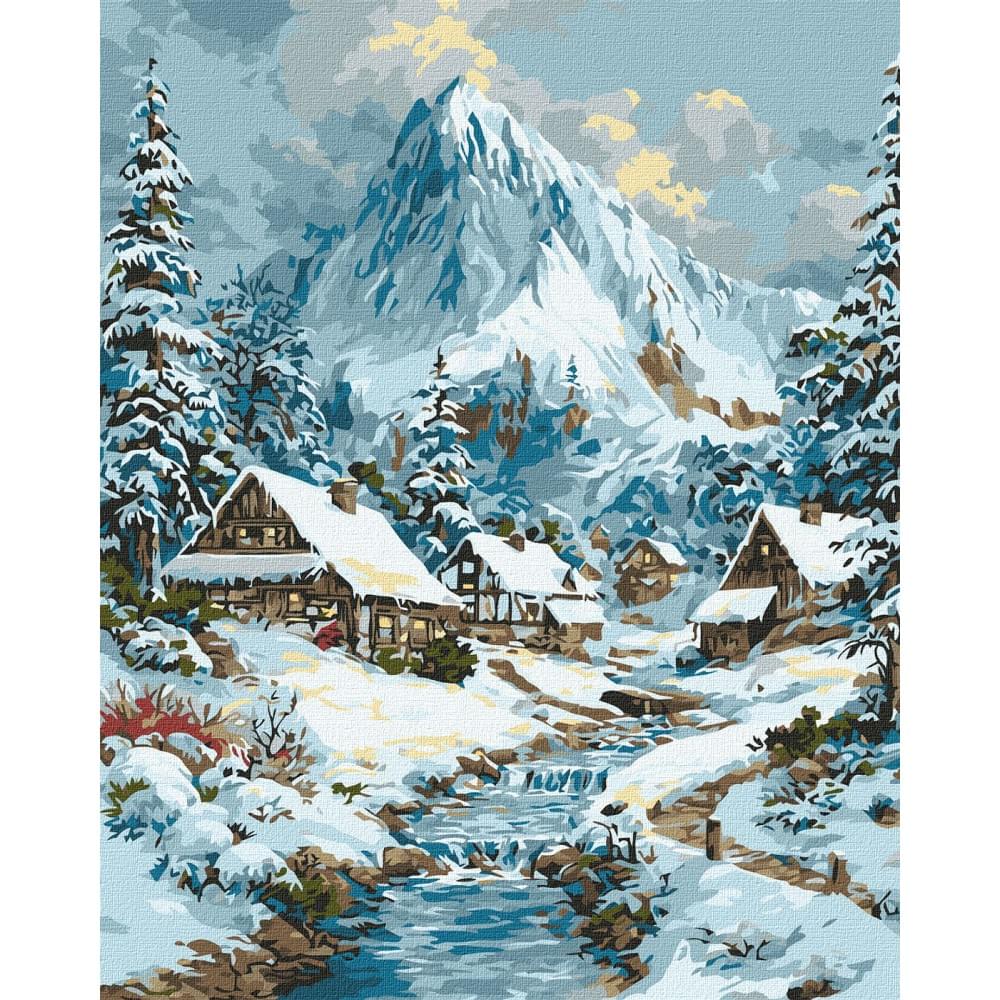 Набір для розпису по номерах "Новорічний краєвид" Ideyka 40х50см КНО6420