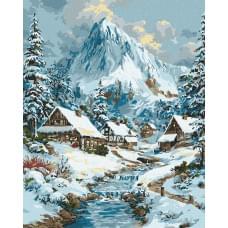 Набір для розпису по номерах "Новорічний краєвид" Ideyka 40х50см КНО6420