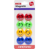 Магніт для дошки Смайлик X-3008, 3 см, 8 шт.