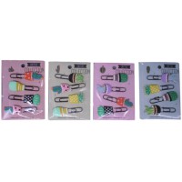 Закладка-скріпка для книг силіконова Кактус, 4 шт., 6 см