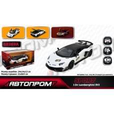Машина мет. АВТОПРОМ 1:24 "Lamborghini SVJ", бат.., світ., звук, відкр.двері, капот, багаж., кор. 24,5*12*10см /12-2/