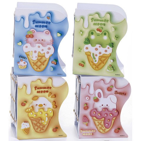 Полиця-тримач для книг розсувна металева Звірята-3D, 15x10x19 см (В асортименті)